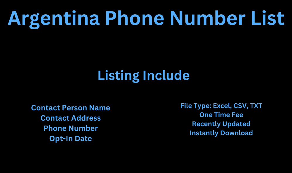 Argentina phone number list