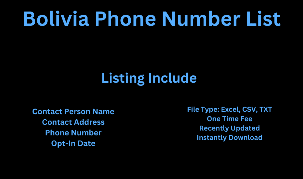 Bolivia phone number list