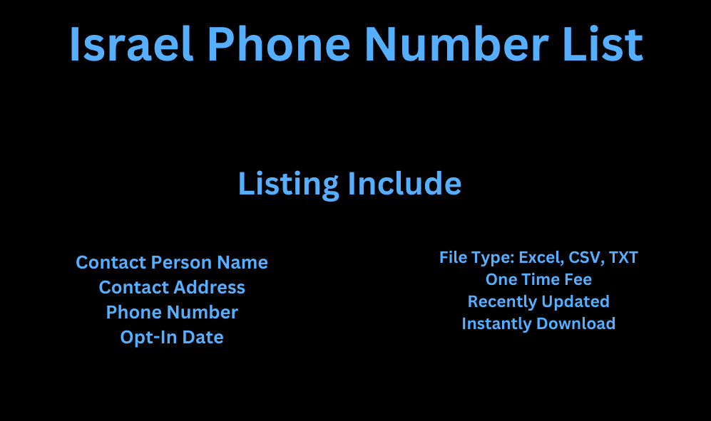 Israel phone number list