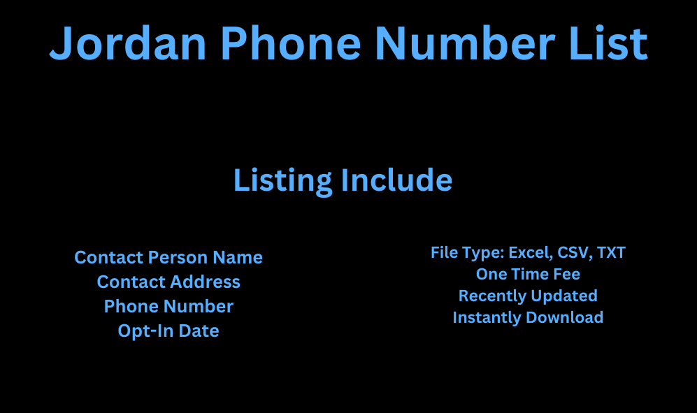 Jordan phone number list