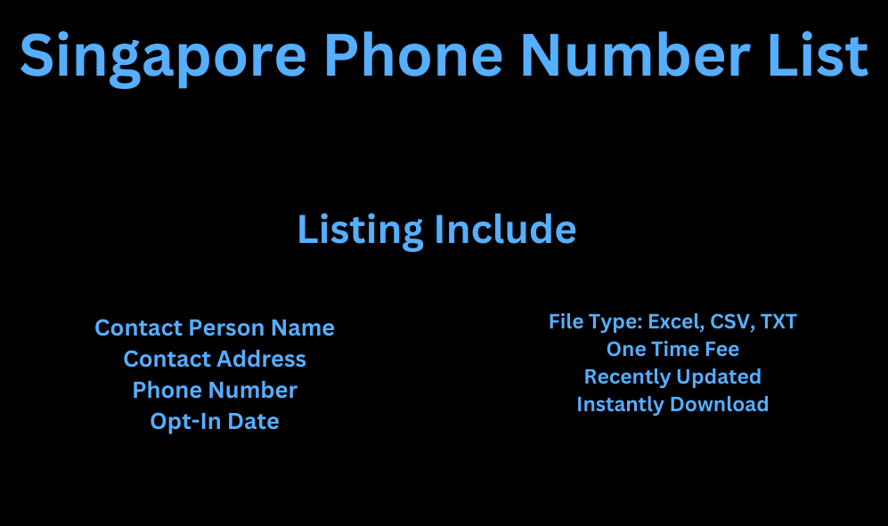 Singapore phone number list