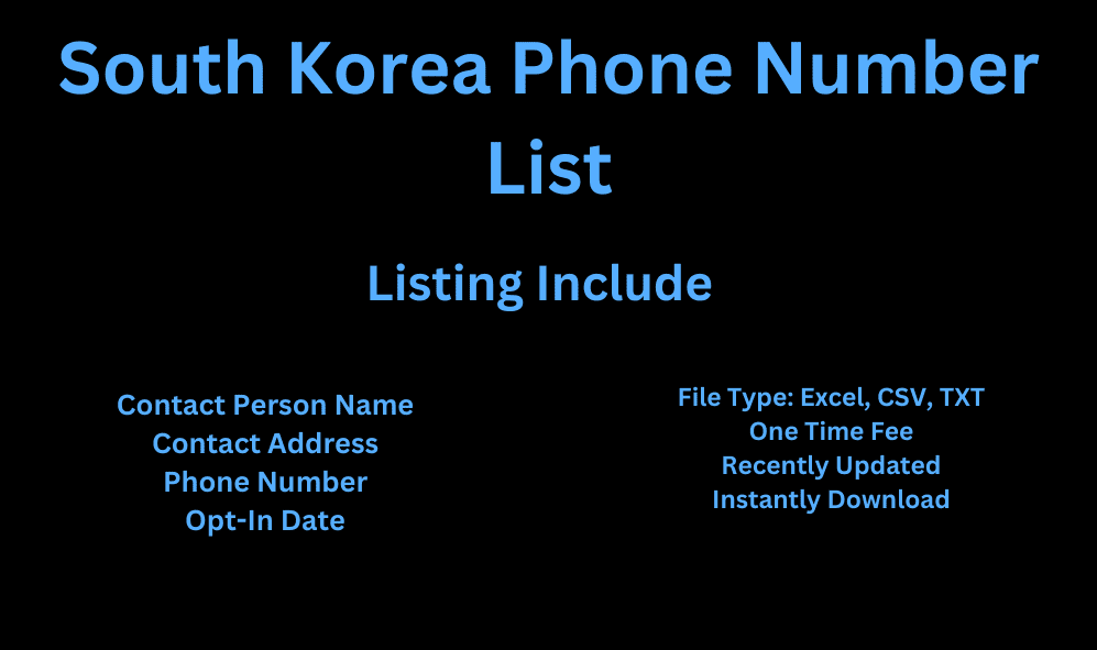 South Korea phone number list