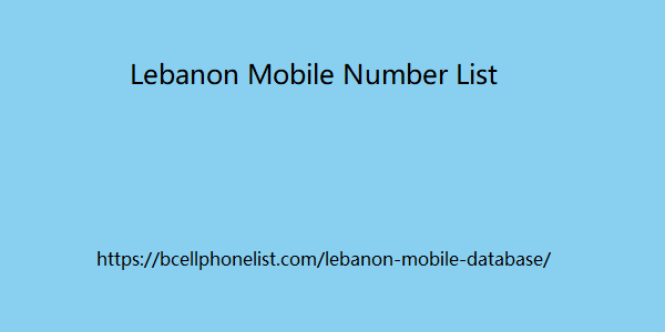 Lebanon Mobile Number List